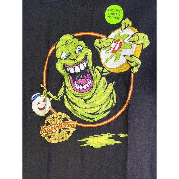 Krispy Kreme Ghostbusters Slimer GLOW in the Dark Limited Edition T-Shirt Size M - Picture 2 of 7